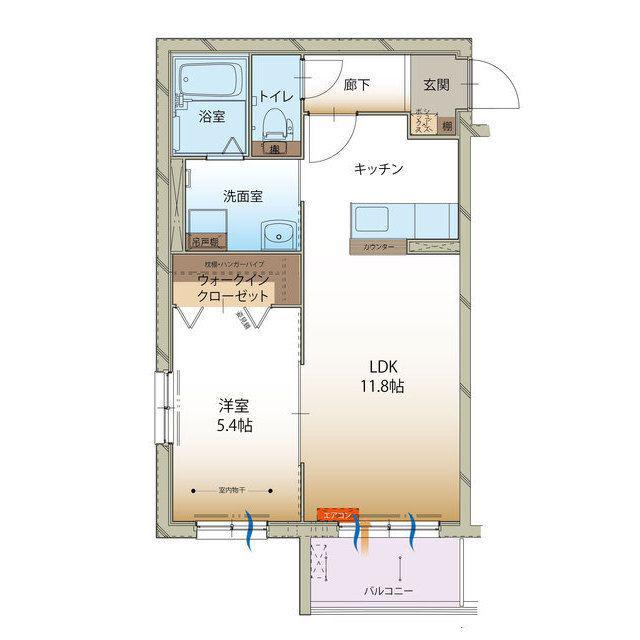 ルーナクレシェンテ(1LDK/3階)の間取り写真