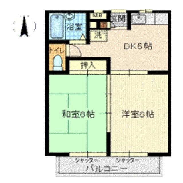セラコーポ観音(2K/2階)の間取り写真
