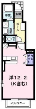 PLACIDOおのみち(ワンルーム/1階)の間取り写真