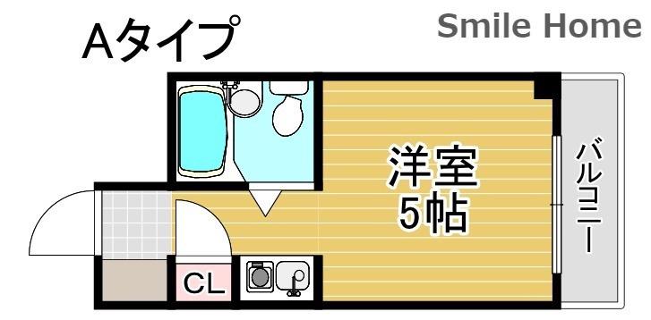 ビバリーヒルズ岡田(1K/3階)の間取り写真