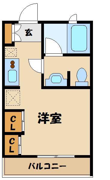 グリーンテラス経堂(ワンルーム/1階)の間取り写真