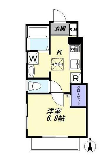 ブルージュ柿の木坂(1K/1階)の間取り写真