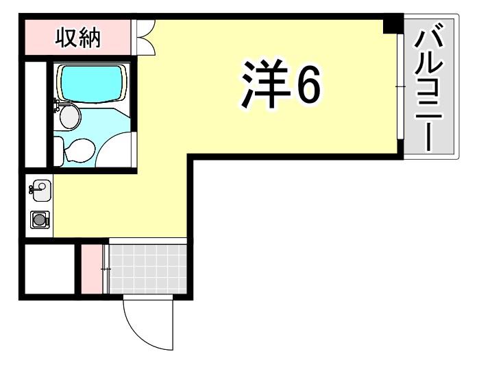ヴェルドール塚口(ワンルーム/4階)の間取り写真