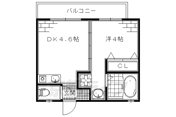 LA.CALME(1DK/2階)の間取り写真