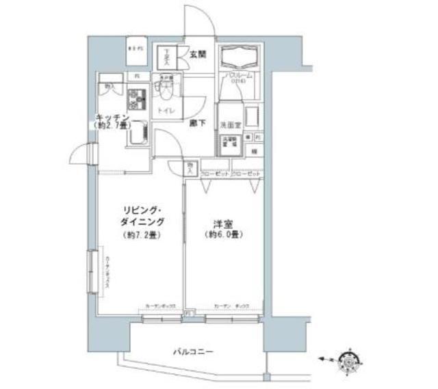 パークキューブ板橋本町(1LDK/13階)の間取り写真