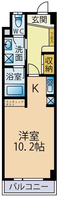 ラ・ツエム(ワンルーム/2階)の間取り写真