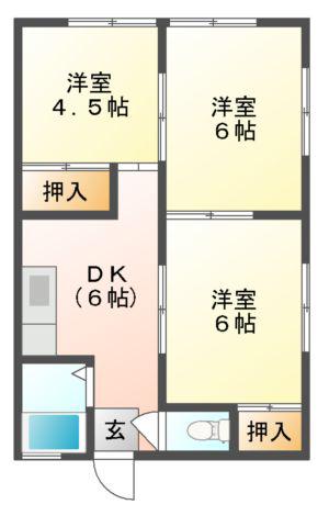 リーブラ城下(3DK/1階)の間取り写真