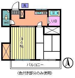 スカイコーポ(1K/1階)の間取り写真