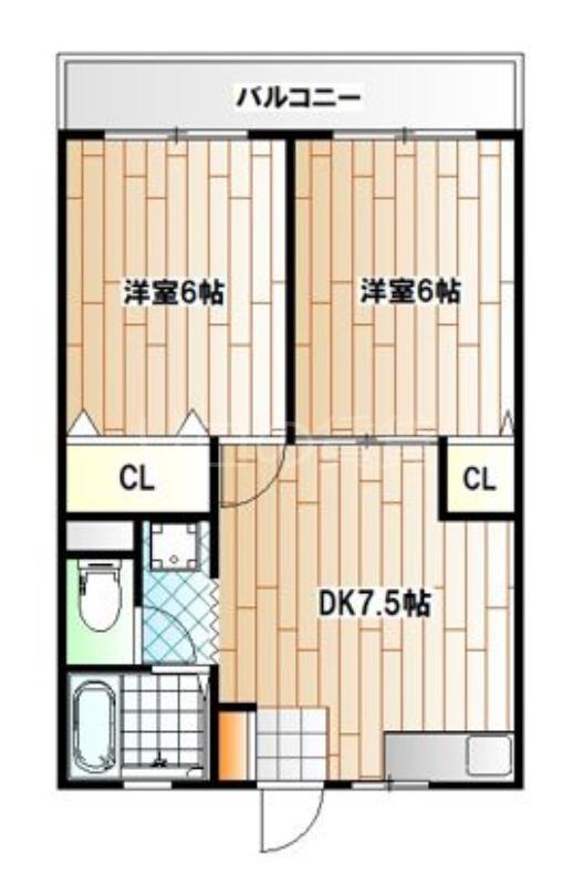 メゾンドール大進(2DK/3階)の間取り写真