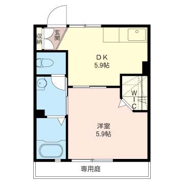 アーニム(1DK/1階)の間取り写真