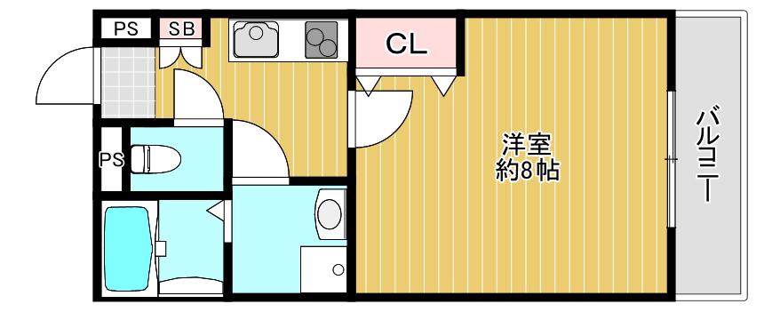 リヴィアス大阪イースト(1K/5階)の間取り写真