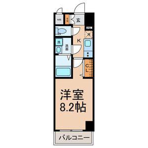 THE RESIDENCE SAKURAYAMA ウエスト(1K/4階)の間取り写真