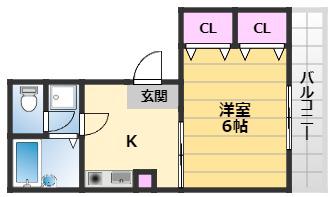のいらんと(1K/5階)の間取り写真