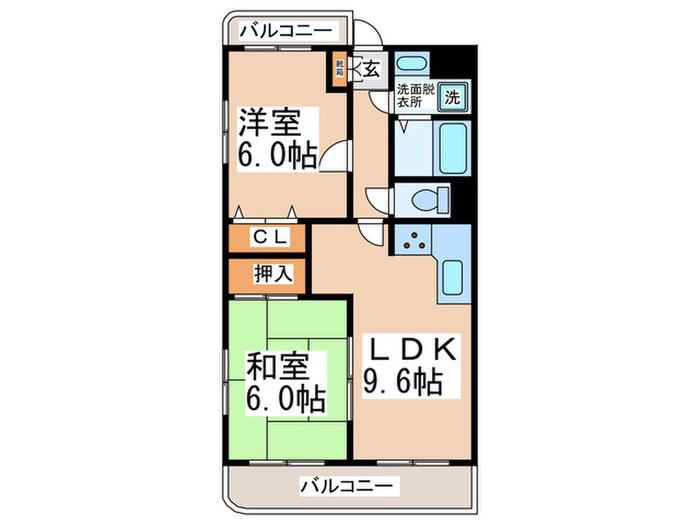 ヴィーナス21(2LDK/4階)の間取り写真