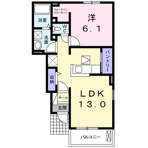 レジデンスN(1LDK/1階)の間取り写真