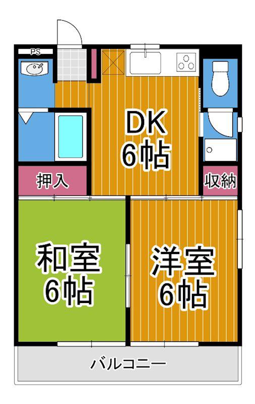 KOJIMA BUILDINGI(2DK/3階)の間取り写真