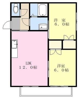 サンハイムA(2LDK/2階)の間取り写真
