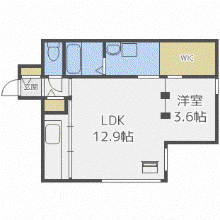 クロノス(1LDK/2階)の間取り写真