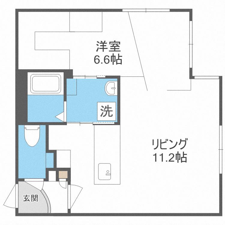 レブニーズ ザ・レジデンス N21(1LDK/5階)の間取り写真