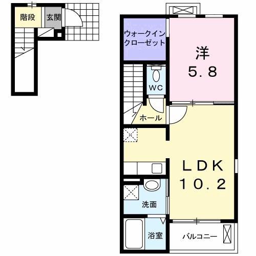 フラン ブリーズ(1LDK/2階)の間取り写真
