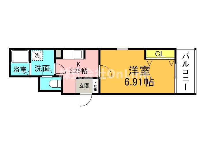 FSTYLE東大阪本庄2号館(1K/2階)の間取り写真