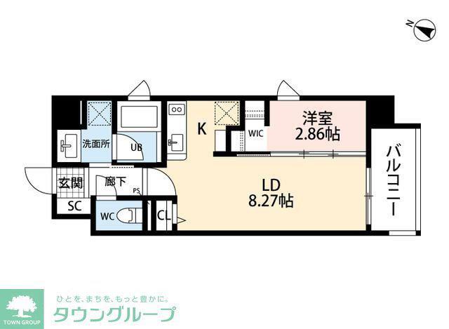F・POLPO(1LDK/4階)の間取り写真