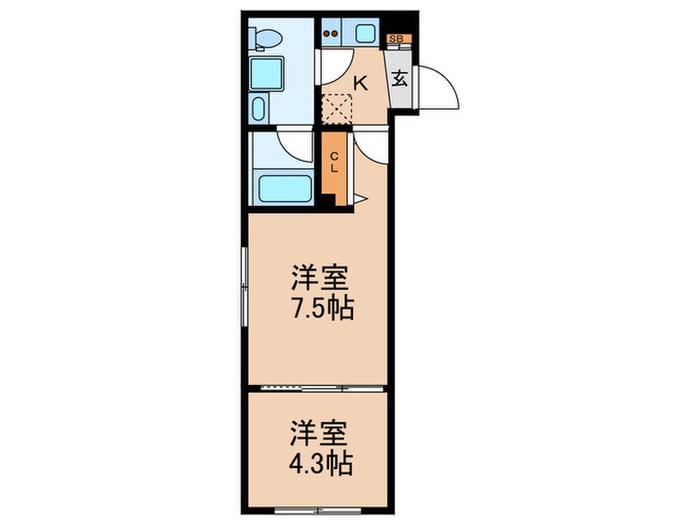 ATTIRANT下落合(2K/4階)の間取り写真