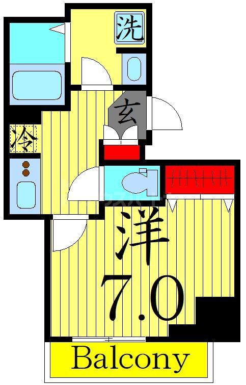 テラス森下(1K/2階)の間取り写真