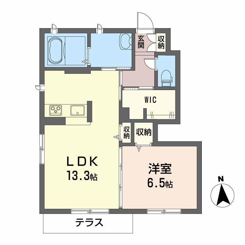 メゾンヴェール(1LDK/1階)の間取り写真