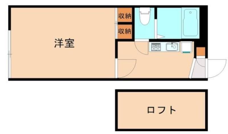 レオパレスパームヒルズB(1K/1階)の間取り写真