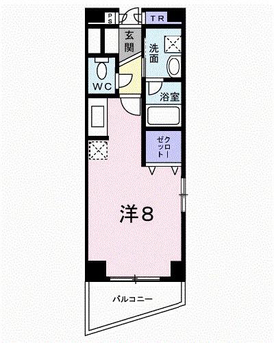 サンハイツT(ワンルーム/2階)の間取り写真