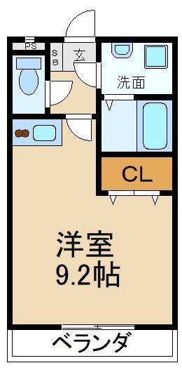 メゾンドアヴェルV(ワンルーム/1階)の間取り写真