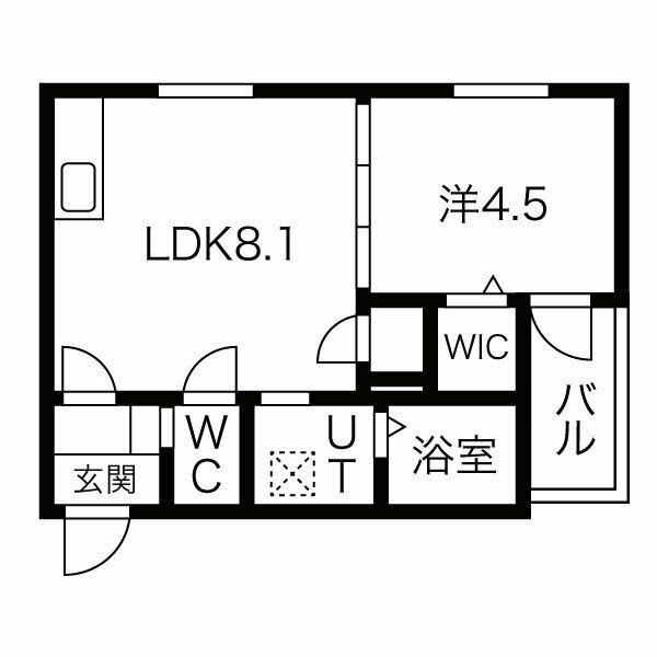 グランピア(1LDK/3階)の間取り写真