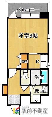 フォレストコート姪浜(1K/7階)の間取り写真