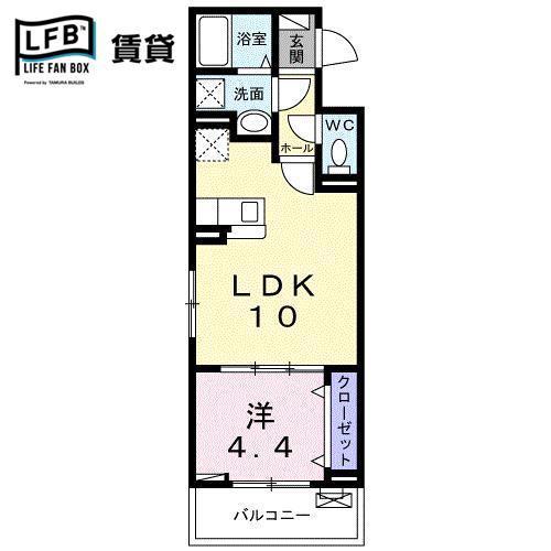 PRIMO II(1LDK/2階)の間取り写真
