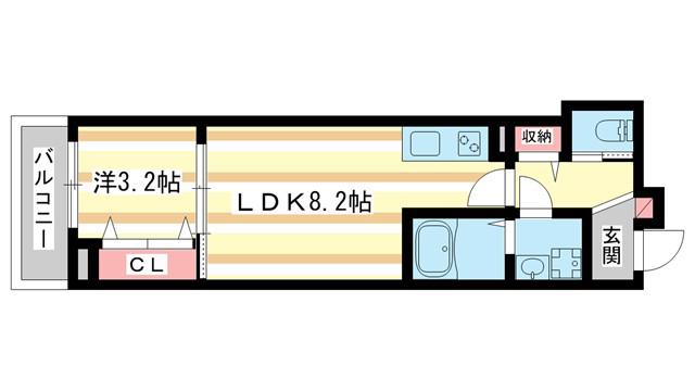 ジーメゾン郡山ネクサス(1LDK/3階)の間取り写真