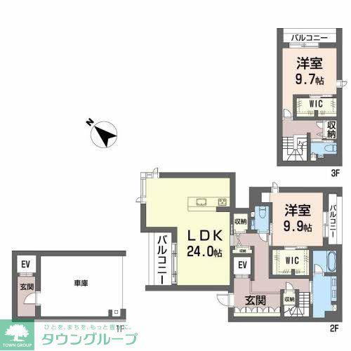 シャーメゾン浄水通(2LDK/2階)の間取り写真
