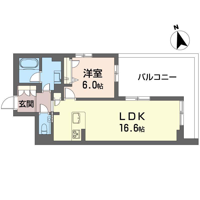 アンムート戸越公園(1LDK/3階)の間取り写真
