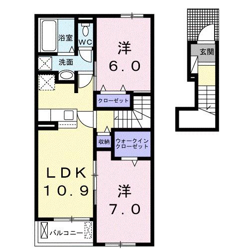 エタニティーラックIII(2LDK/2階)の間取り写真