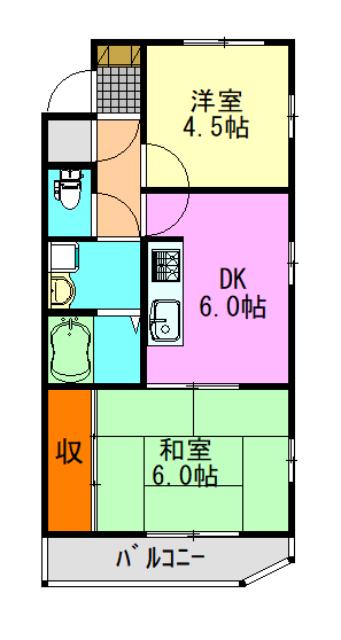ヒルズ大森台マンション(2DK/1階)の間取り写真