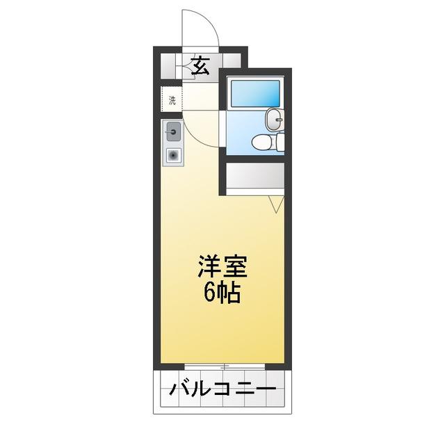 エスタ梅ヶ丘(ワンルーム/2階)の間取り写真