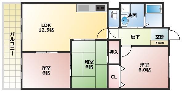 あけぼの(3LDK/2階)の間取り写真