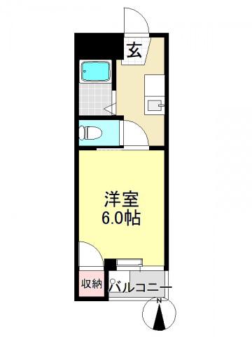 アリストプラザ中野(1K/5階)の間取り写真