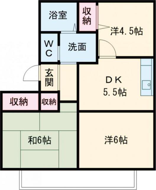 クレールロジュマン(3DK/2階)の間取り写真