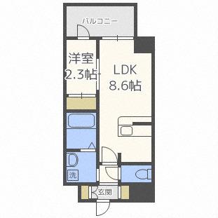 モダンパラッツォ大濠NORD(1LDK/8階)の間取り写真