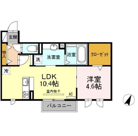 アークスクエア(1LDK/2階)の間取り写真