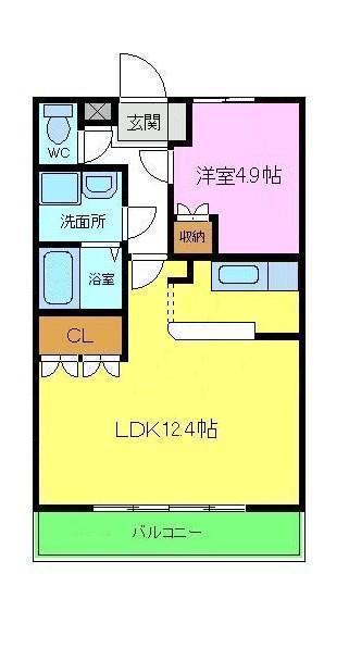 エスペーレ光明池Ⅰ(1LDK/2階)の間取り写真