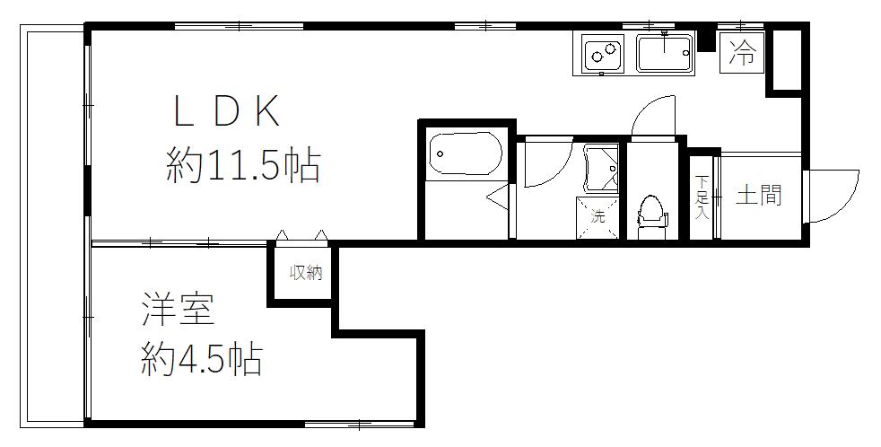 フィーラ南沢(1LDK/2階)の間取り写真