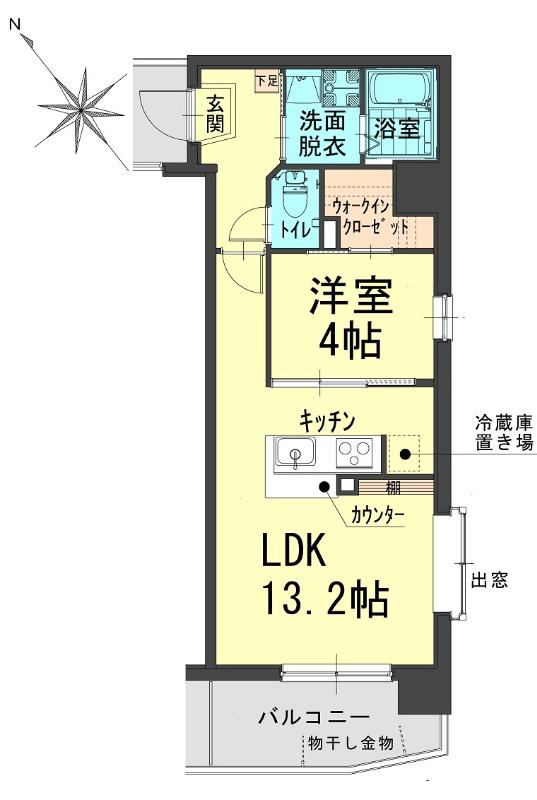 ルネス武富 II号館(1K/6階)の間取り写真