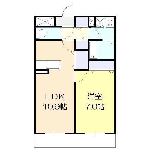 コンフォレアII(1LDK/1階)の間取り写真